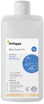 DrDeppe Beta Guard RFU, Flächenschnelldesinfektion 500 ml, Gebrauchsfertig, Viruzid & Antibakteriell, Für Medizin, Haushalt & Gewerbe, Schnell & Rückstandsfrei