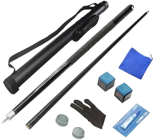 KIUYTQQ Taco de Billar de Fibra de Carbono, Cabeza pequeña, Cabeza Mediana, Cabeza Grande, Taco Profesional Chino de Ocho Bolas, Negro, Ocho, Snooker Americano