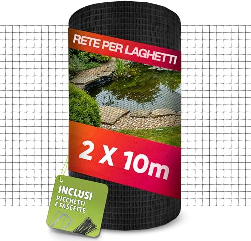 LAINFELD Rete per laghetto a maglia fine, 2 x 10 m, resistente alle intemperie e ai raggi UV, a maglia fine per uccelli, per balsamo, contro piccioni e aironi