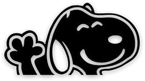 Autosticker Snoopy Winken - Schwarz, 12,5 x 6 cm, Autoaufkleber, Tuning, Heckscheibe, Auto Sticker Gadget für Fenster Fahrzeug & Lack, waschanlagenfest, wetterfest, Deko Motiv, tradercat