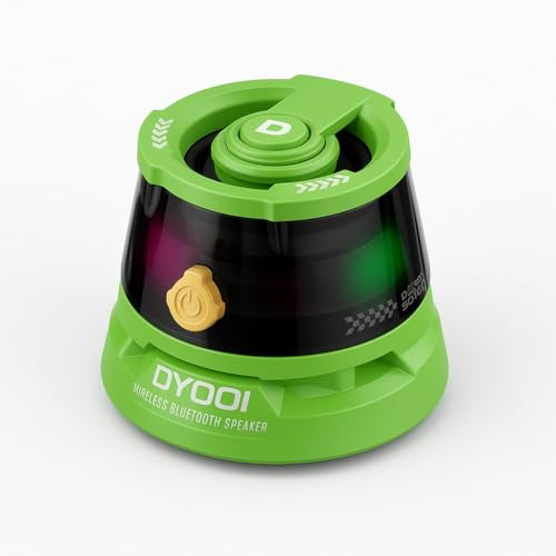 RigWig DY200 Mini altoparlante magnetico Bluetooth – Altoparlante wireless portatile con LED RGB, supporto per telefono, bassi profondi, batteria ricaricabile, compatibile con Android, iPhone e tutti