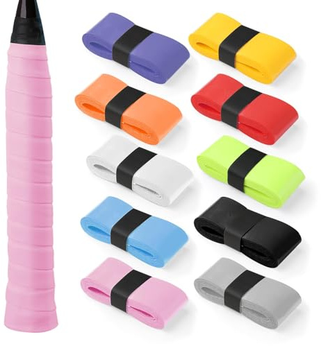 Arvoni 10 Pezzi Nastro Grip per Racchetta, Nastro Antiscivolo per Impugnatura da Tennis, Racchetta da Badminton Autoadesiva, per Racchette da Tennis, Badminton, Squash