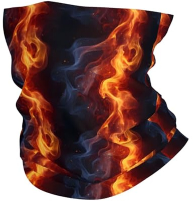 TZTTZT Cache-cou imprimé flamme rouge Q pour homme et femme – Cagoule bandana