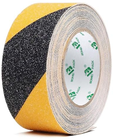 BOMEI PACK Strisce Antiscivolo per Scale,2.5cm × 20m Nastro Adesivo Antiscivolo per Esterni Interni,Nastro Antiscivolo Autoadesivo,Nastro Antiscivolo per Gradini,Strisce Antiscivolo (Nero e Giallo)