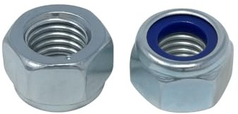 Steel Nylon Lock Nuts – 20 Pack | Zinc-Plated, Self-Locking Hex Nuts with Nylon Collar for Secure Fastening (M12)