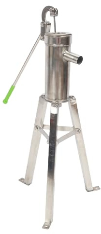 Zerodis Aspiration D'eau par Secousse à la Main, Plage D'aspiration de 8M Extraction D'eau Facile Pompe de Puits Manuelle en Acier Inoxydable Stable et Sûre avec Tiges de Support