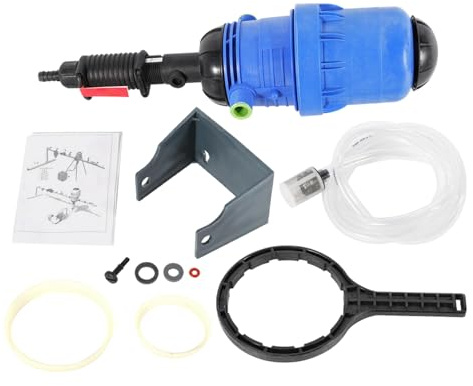 Inyector de fertilizantes para riego por goteo, 0.4%-4% 20-2500 L/h Máquina de fertilizantes por goteo, inyector dispensador de fertilizantes, bomba dosificadora accionada por agua, dosificador de