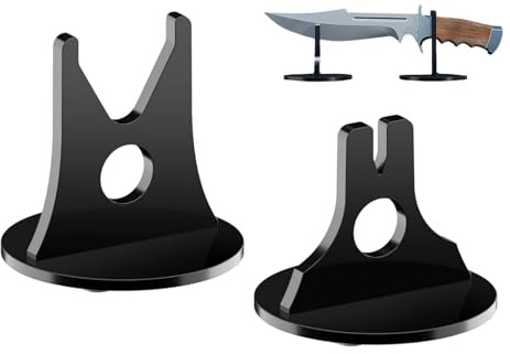 Supporto per coltelli, 2 pezzi con base antiscivolo, supporto per display in acrilico, per ufficio, toeletta, camera da, cucina, feste, piano tavolo collezione