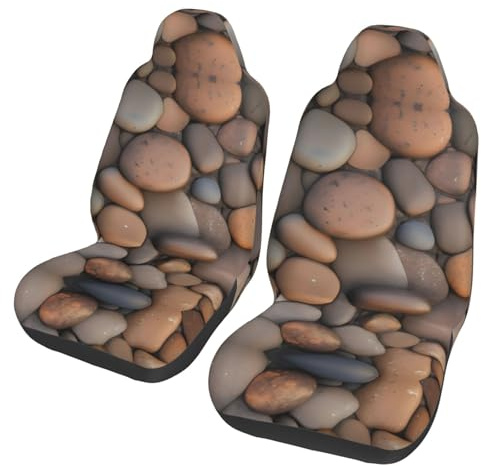 rrxnbcgg Pebbles in the beach Car Seat Covers 2 Pack Breathable Washable Front Car Seat Protector Non-Slip Car Seat Cushion Waterproof Automotive Seat Cover for Cars Trucks SUV Front Seat