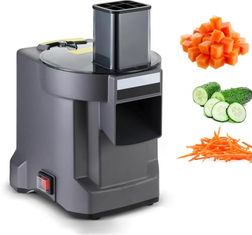 Hachoir Et Coupe-Légumes Électrique 3-en-1 – Robot Culinaire Commercial Pour Découper, Trancher Et Râper, Coupe-Fruits Et Légumes Automatique Pour Oignon, Pomme De Terre, Carotte, Concombre