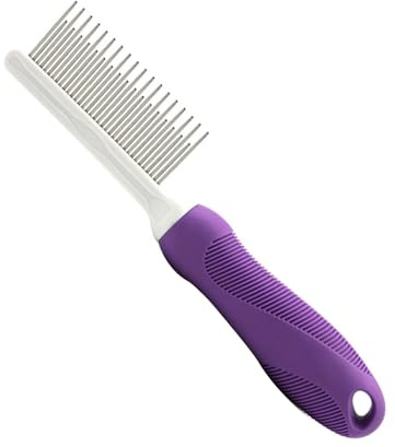 Qcwwy Entwirrender Hundekamm, Metall-Haustier-Entfilzungs-Pflegekämme, Lange und Kurze Edelstahlzähne, Pudelbürste, Schmerzfreies Entwirrungswerkzeug, Zubehör Zum Entfernen von Matten, (Kamm)