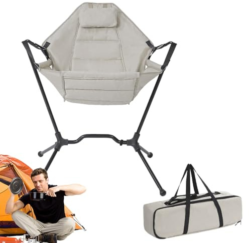 Genérico Silla de Camping Plegable - Silla Resistente y Ergonómica con Apoyo | Balancín Portátil para Césped - para Patio, Jardín, Fiesta, Playa Y Picnic