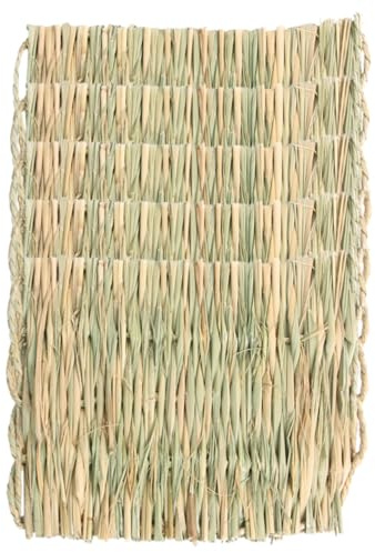 VICASKY Lot de 5 Tapis pour Petits Animaux en Paille Tressée Naturelle, Petit Format, Coussin Rafraîchissant et Isolant pour Lapins, Hamsters, Cochons D’Inde – Literie Fournie pour Cages