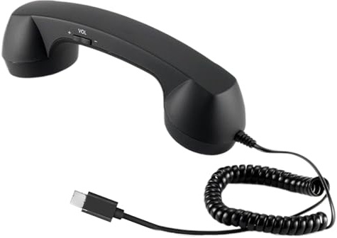 Retro telefonheadset - mottagare med mikrofon, antikt telefonheadset typ C | för samtal möte arbete bärbar dator dator kontor skola vardagsrum vardagsrum