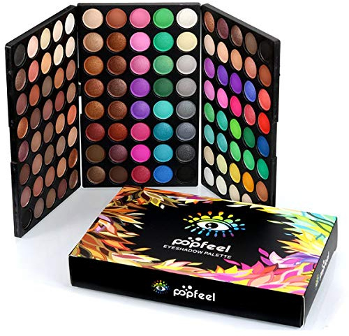 Pure Vie 120 Colores Paleta Sombras, Mate y Brillos, Efecto Humo, Diseño Compacto, Maquillaje Impecable de Larga Duración, Maquillaje Ojos Profesional para Diario, Teatro, Fotografía, Escena