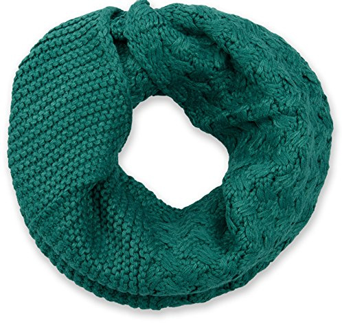 styleBREAKER Unisex stickad slinga halsduk med mönstermix, enfärgad finstickad tubhalsduk, vinter stickad halsduk 01018153, bensin, One size