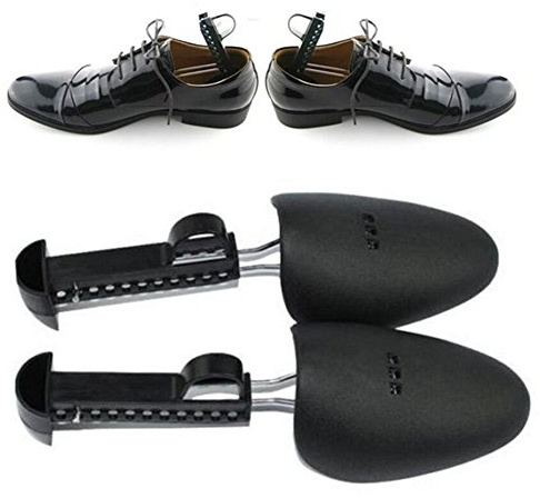 1 Paar Schuhspanner für Damen und Herren aus Kunststoff, verstellbar, 2-Wege-Schuhspanner, Unisex-Schuhspanner, mit schwarzem Halter, Damengröße: 22–28 cm, Herrengröße: 25–32 cm Men:25-32cm