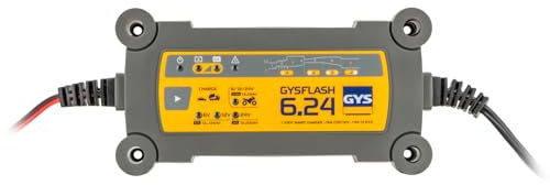 GYS Auto Chargeur de batterie 6B - 0.8AA Max pour Voiture Camions Moto Capacité de batterie À partir de 1,2Ah Capacité de batterie À partir de 15Ah 029460