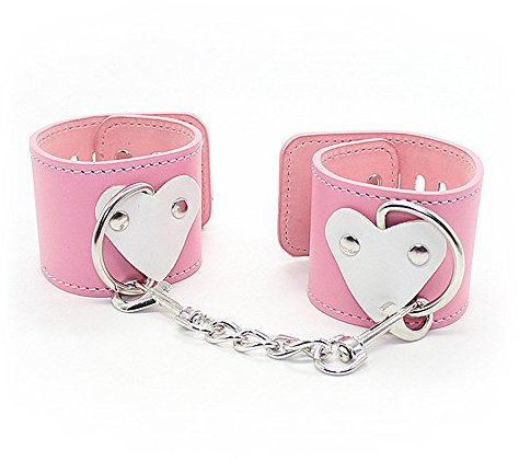 Addfect Handschellen Erotik Pink mit Edelstahl Kette Handfesseln Herz Einstellbare Sexspielzeug für Pärchen (Handschellen)