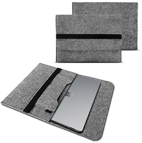 NAUC Sleeve Hülle kompatibel für Microsoft Surface Book 2 13.5 Zoll Notebook Tasche Laptop Cover Filz Grau, Farbe:Grau