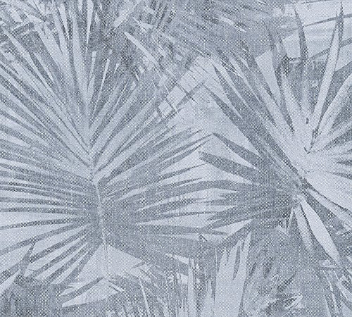 Papier Peint Jungle Hygge Papier peint intissé 10.05 m x 0.53 m Bleu Gris Fabriqué en Allemagne par Livingwalls 363855 36385-5