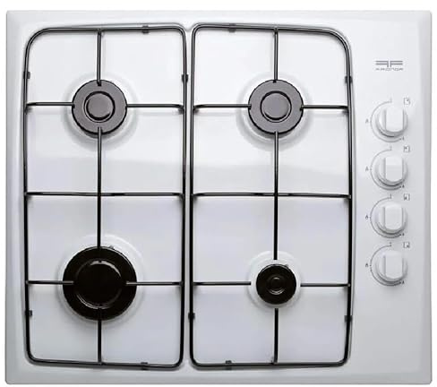 Nord Inox - Table quatre feux gaz blanche 580 x 510 mm