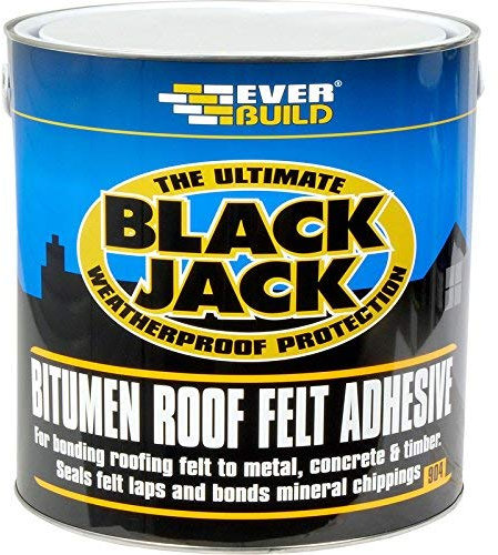 2 x EVERBUILD 1 Litre Bitumen Roof Felt Adhesive Apply Cold Sealing bonding 904