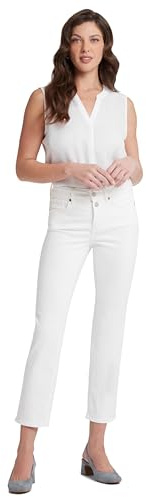 NYDJ Women's Marilyn Ankle Jeans with Slit, Optic White, 10
