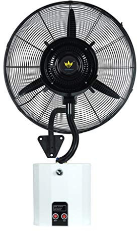 Ventilatore Oscillante a Piantana Umidificator Ventilatore per nebbia esterno oscillante a parete - Ampio ventaglio per interni Ventola per raffreddamento industriale Umidificatore 3 impostazioni di v