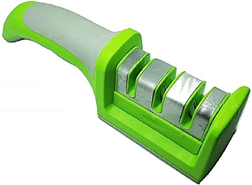 Afilador de cuchillos manual - profesional - afilador fácil - afilador de cerámica - cocina - 3 etapas - piedra cerámica - placas de carburo de tungsteno - barras de diamantes - idea de regalo