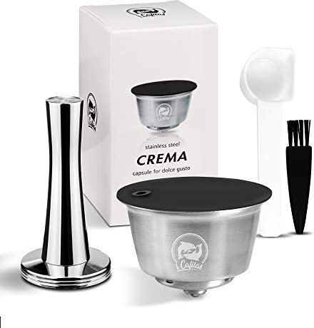 i Cafilas für Dolce Gusto Lumio kapsel wiederverwendbar,Dolce Gusto Lumio Kapseln,Edelstahl-Kaffeefilterkapsel kompatibel mit Dolce Gusto Lumio,Tamper+ Kaffeelöffel+ Reinigungsbürste