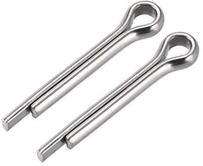 sourcing map 2Stk.Geteilter Splint 6 mm x 40 mm 304 Edelstahl 2 Zinken Schlüssel Silber