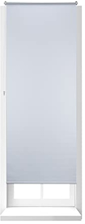 1 x Thermo Verdunklungsrollo, Hitzeschutz, Fenster Seitenzugrollo, Klemmfix ohne Bohren, 80x210, Stoff 76 cm, weiß