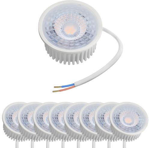 Oktaplex 9er Set Nizza LED Modul 230V GU10 Ersatz Spots 23mm ultra flach | 23mm Einbautiefe, 4,8W, 3000K Warmweiß, 380lm Einbaustrahler