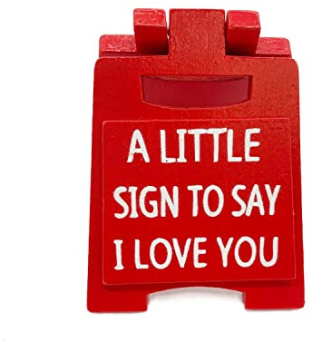 A Little Sign to Say I Love You,Love Themed Mini Sign Ornaments,Romantic Love Language Sign Plaquefor Home Desk Decorative