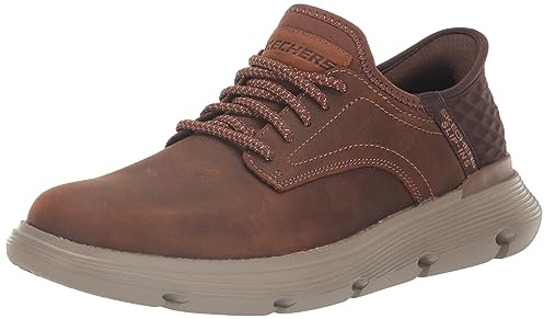 Skechers Men's Slip-ins Garza - Gervin Casual Slip-On Shoes, Dark Brown, 12 Wide