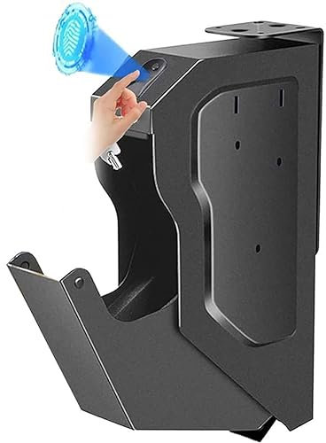 Biometric Gun Safe, Portable Gun Safe, 120 Fingerprints, Personal Pistol Security Handgun Case with Biometric Fingerprint, Gun Lock Box Storage for Nightstand, Bedside, Shelf