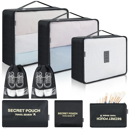 AiQInu 8 Teilige Koffer Organizer Set, Packwürfel Set Reise, Packtaschen für Koffer, Reise Organizer Set