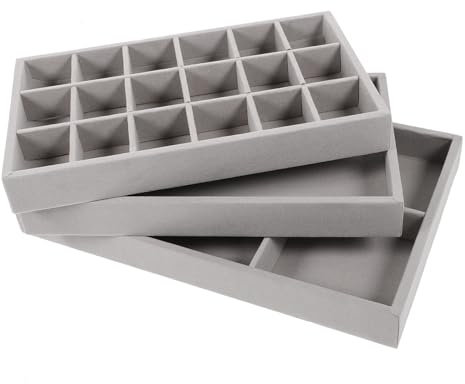 CAXUSD 3pièces Plateau à Bijoux Organisateur Pour Ranger Boucles d Oreilles Bagues Colliers Et Bracelets Avec Surface Douce