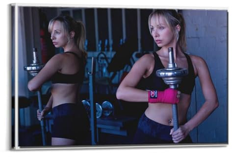 YIHAIKAI Poster für Damen, Langhantel-Workout, Fitnesstraining, Poster, dekoratives Gemälde, Leinwand, Wandposter und Kunstdruck, modernes Familienschlafzimmer, Dekoration, Poster, 50 x 75 cm