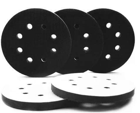 4pcs Tampon Interface 125mm, Tampon Interface en Éponge, Tampons de Ponçage pour Tampon de Ponçage Pneumatique et Électrique Machine de Polissage et Ponceuse à Auto-aspiration