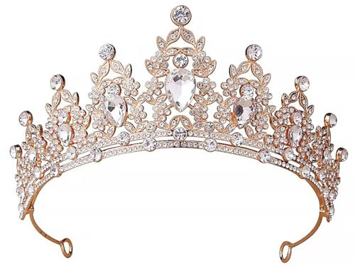 Couronne de Reine Baroque Couronne de Mariage de Pierres Couronne Diadème pour Style Baroque Couronne Tiare Baroque,pour Les Femmes,Utilisé dans Les Concours Beauté,Mariages,Fêtes,Coiffures Mariée