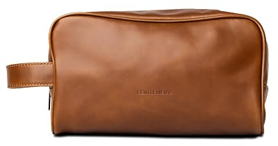 Gentleman's Kulturtasche (Dark Brown) – Ideale Aufbewahrung für Ihre Accessoires – Premium Kosmetiktasche für ihre Reise – Elegant & Handgefertigt