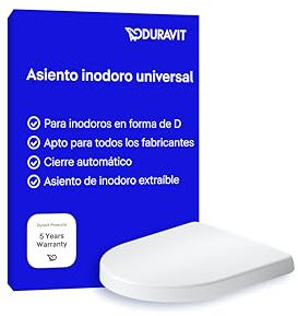 Duravit WC-Sitz Univavo, WC-Sitz D-shaped, Klobrille mit doppelter Absenkautomatik, Toilettendeckel Quick Release für einfache Montage, Klodeckel made in EU, Urea-Duroplast, Edelstahlscharniere, Weiß