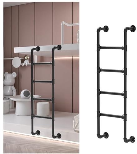 Hochbett Leiter zum EinhäNgen, Raumspartreppe 100×45cm Ladder Metall für Hochbett Kinder Etagenbett Geschwister Bett
