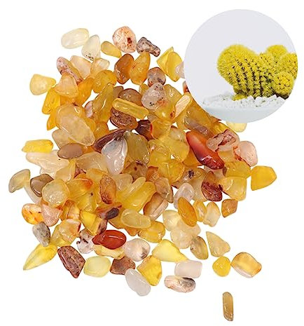 ORFOFE 200g Unregelmäßige Gelbe Polierte Kieselsteine Für Blumenarrangements Aquarien Und Terrarien Dekorative Flusssteine Für Kreative Gestaltungen