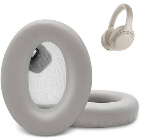 Ear Pads Replacement for Sony WH-1000XM4 - Silver Earpads for Sony WH1000XM4 Noise Canceling Wireless Headphones, Premium Protein Leather (Silver)