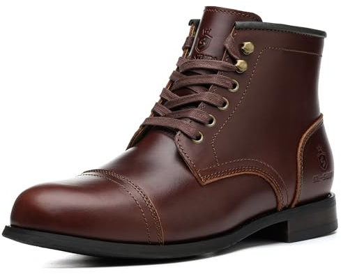 SL-Saint Handgemachte weiche Zehe Herren Klassische Stiefel Wasserdicht-Leder Kuhfell/Wolle Mode Winterschuhe (Braun Lederfutter, Erwachsene, Herren, 43, Numerisch, EU Schuhgrößensystem, M)