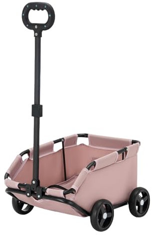 locwanot Haustier-Kinderwagen, 4 Räder, Hundebuggy mit 360 Grad drehbarem Griff, zusammenklappbarer Hundewagen für Reisen, Einkaufen, Spazierengehen, Spielen für kleine Hunde, Katzen, Rosa