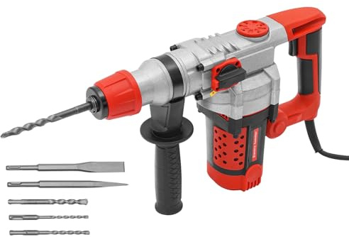 2200W Electric Concrete Demolition Hammer, 930 R/Min Electric Hammer Drill, Concrete Drill Breaker Kit Heavy-Duty Hammer with Simple Drill Set